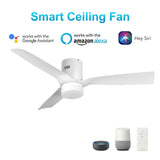 SPEZIA 48 In 3 Blade Smart Ceiling Fan With Integrated LED Lights With Google Home