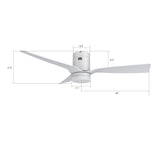SPEZIA 48 In 3 Blade Smart Ceiling Fan With Integrated LED Lights With Google Home