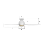 TRENTO 48 In 3 Blade Smart Ceiling Fan With Integrated LED Lights With Google Home
