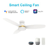 FREMONT 48 In 3 Blade Smart Ceiling Fan With Integrated LED Lights With Google Home
