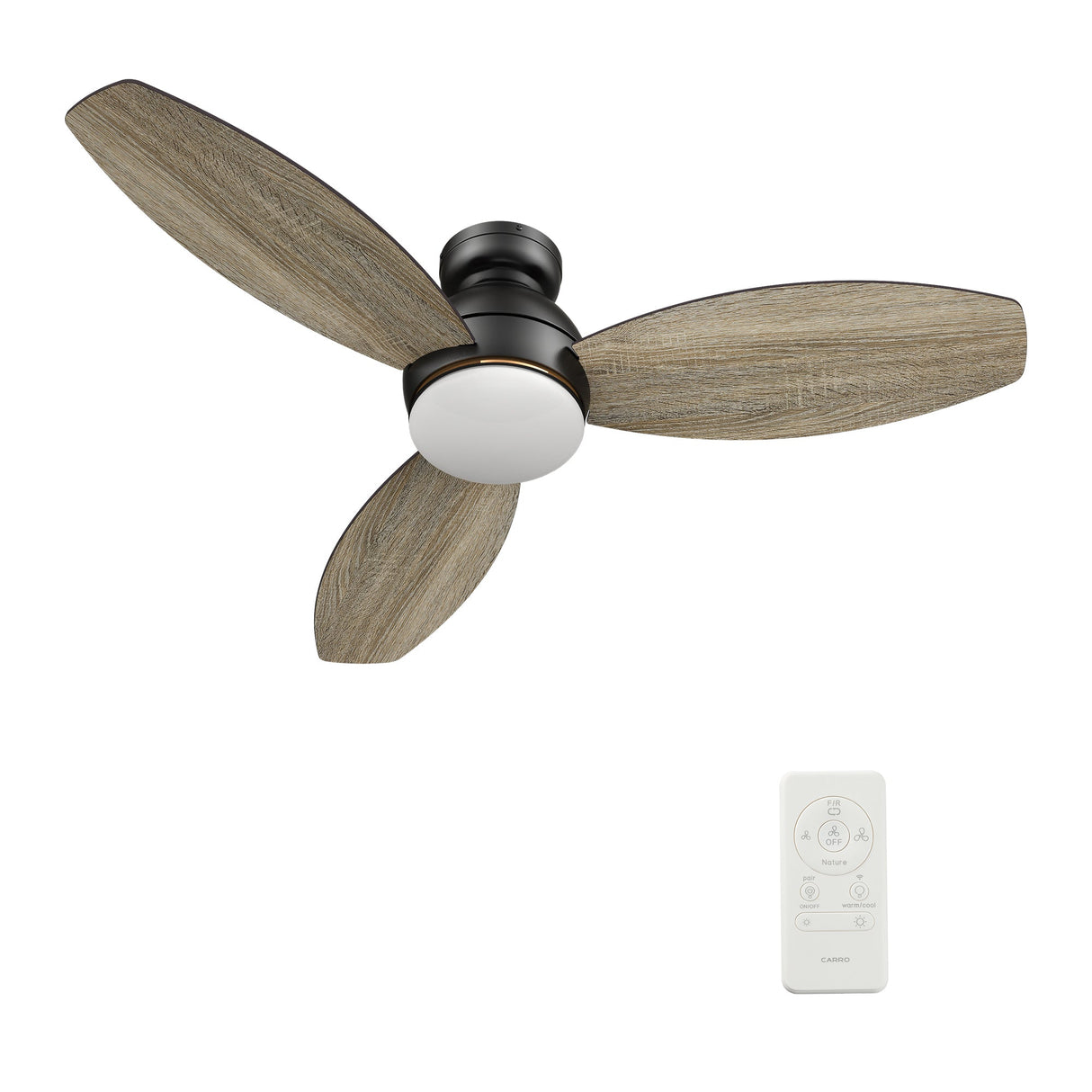 HOBART 48 In 3 Blade Smart Ceiling Fan With Integrated LED Lights With Google Home