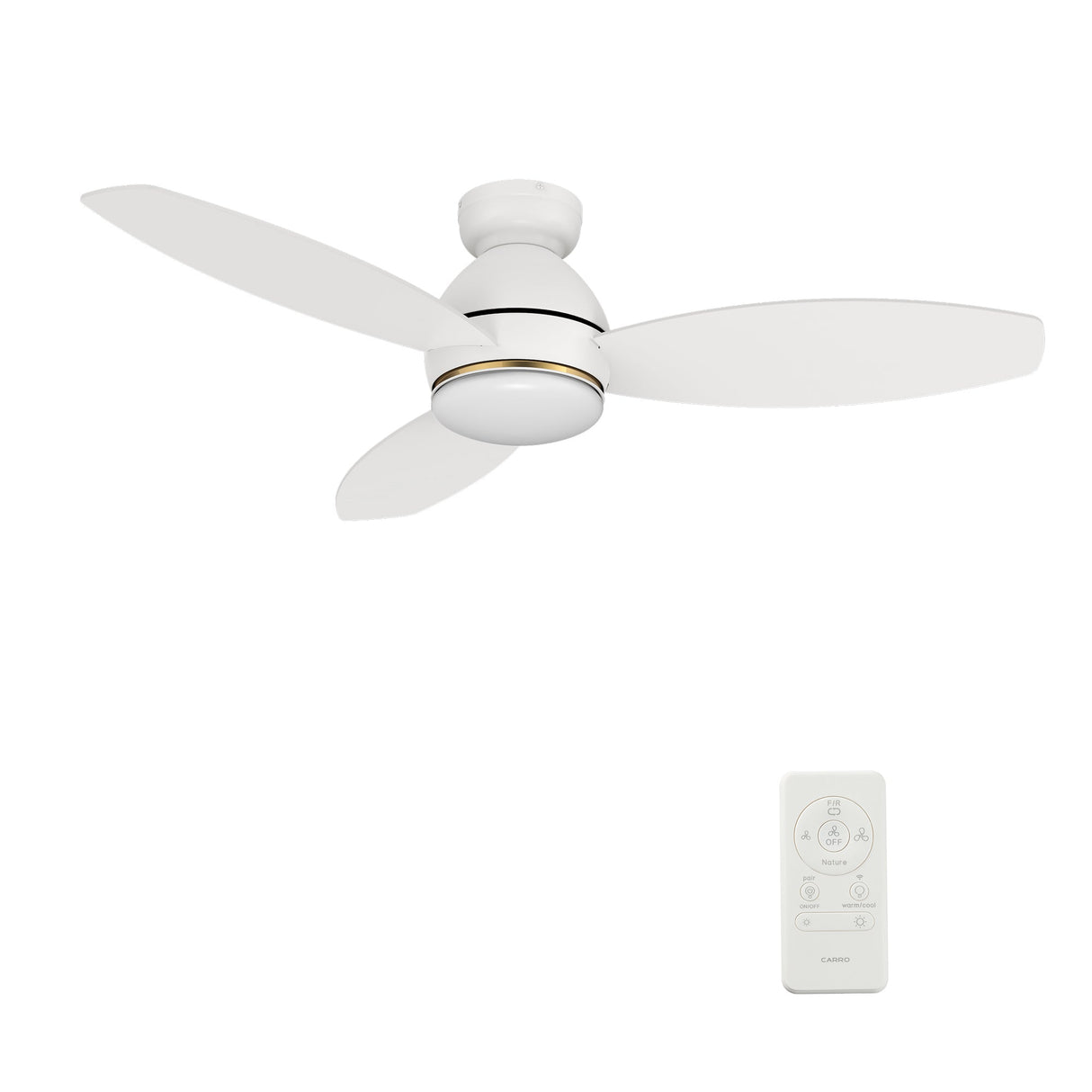 HOBART 48 In 3 Blade Smart Ceiling Fan With Integrated LED Lights With Google Home