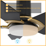 KAJ 48 In 5 Blade Smart Ceiling Fan With Integrated LED Lights With Google Home