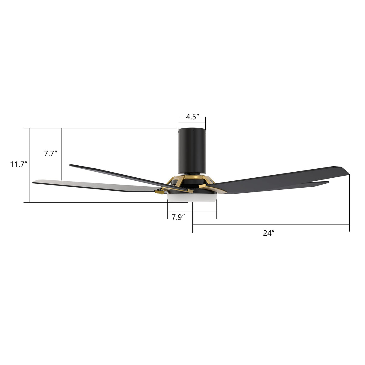 KAJ 48 In 5 Blade Smart Ceiling Fan With Integrated LED Lights With Google Home
