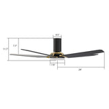 KAJ 48 In 5 Blade Smart Ceiling Fan With Integrated LED Lights With Google Home
