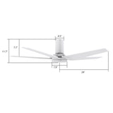 KAJ 48 In 5 Blade Smart Ceiling Fan With Integrated LED Lights With Google Home