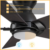 ASCENDER 48 inch 5-Blade Flush Mount Smart Ceiling Fan with LED Light & Remote