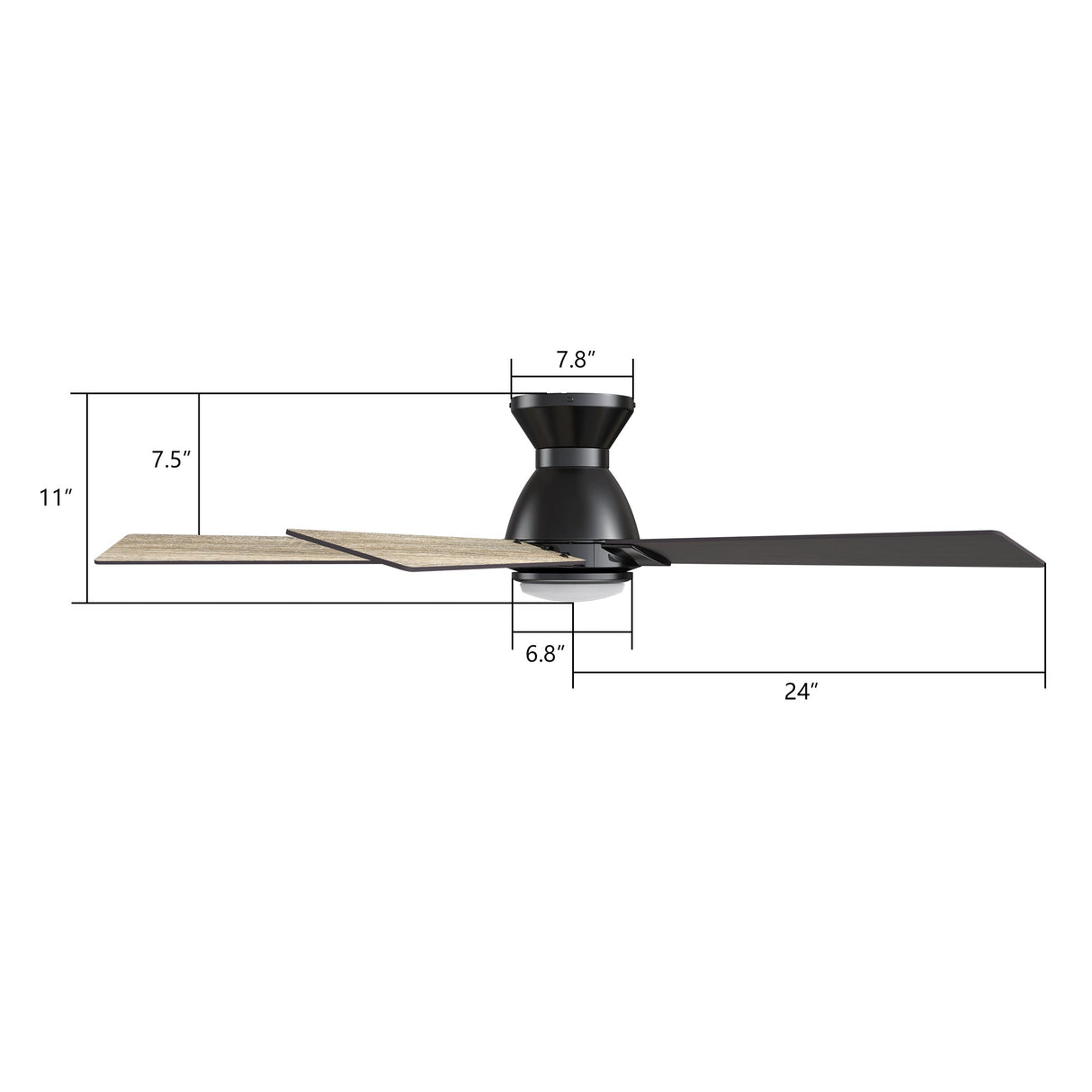 ASCENDER 48 inch 5-Blade Flush Mount Smart Ceiling Fan with LED Light & Remote