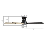 ASCENDER 48 inch 5-Blade Flush Mount Smart Ceiling Fan with LED Light & Remote
