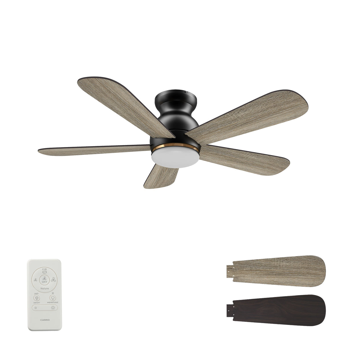 DUBOIS 48 In 5 Blade Smart Ceiling Fan With Integrated LED Lights With Google Home