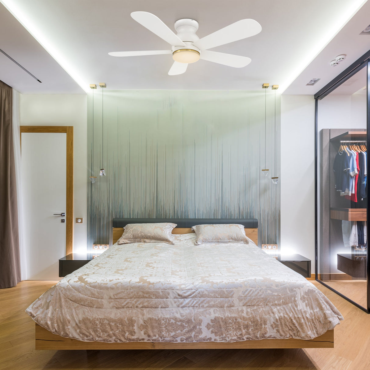 DUBOIS 48 In 5 Blade Smart Ceiling Fan With Integrated LED Lights With Google Home