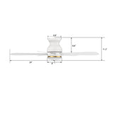 DUBOIS 48 In 5 Blade Smart Ceiling Fan With Integrated LED Lights With Google Home