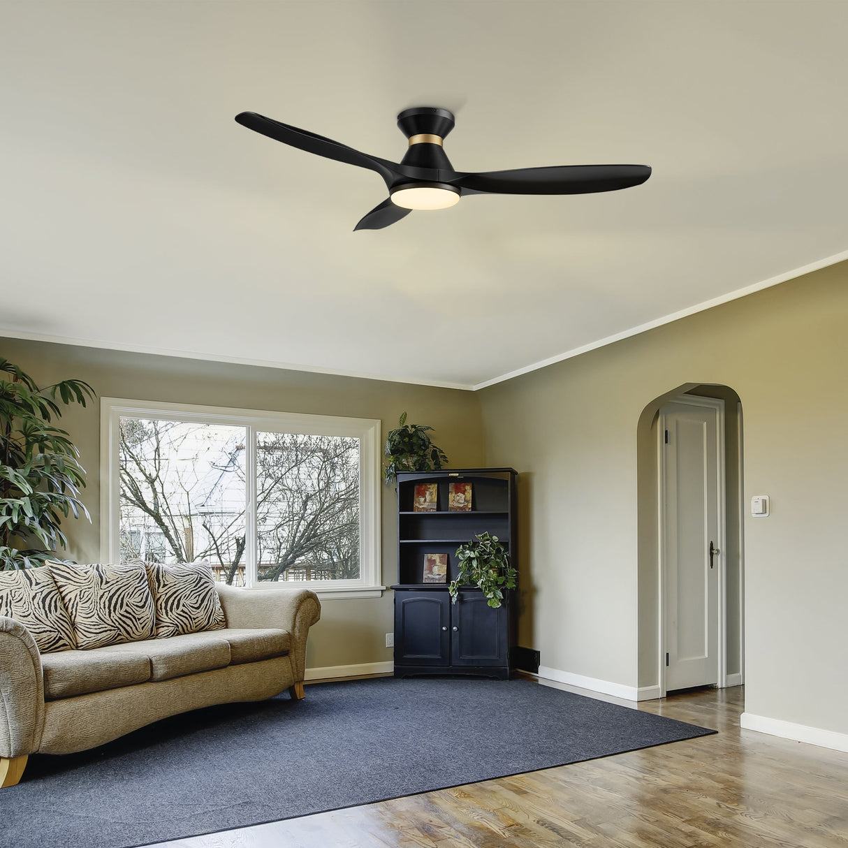 MERTON 52 In 3 Blade Smart Ceiling Fan With Integrated LED Lights With Google Home