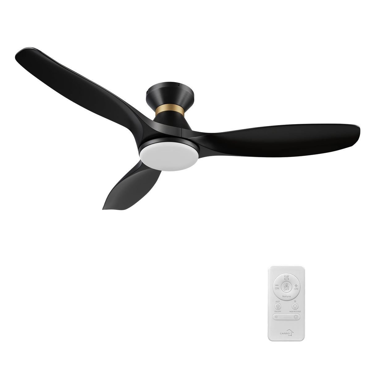 MERTON 52 In 3 Blade Smart Ceiling Fan With Integrated LED Lights With Google Home