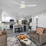 MERTON 52 In 3 Blade Smart Ceiling Fan With Integrated LED Lights With Google Home