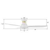 MERTON 52 In 3 Blade Smart Ceiling Fan With Integrated LED Lights With Google Home