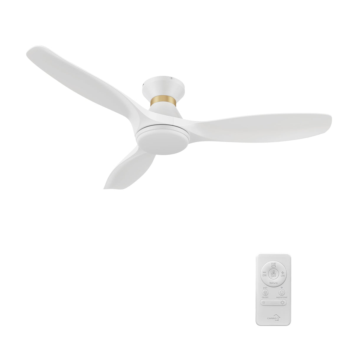 MERTON 52 In 3 Blade Smart Ceiling Fan With Integrated LED Lights With Google Home