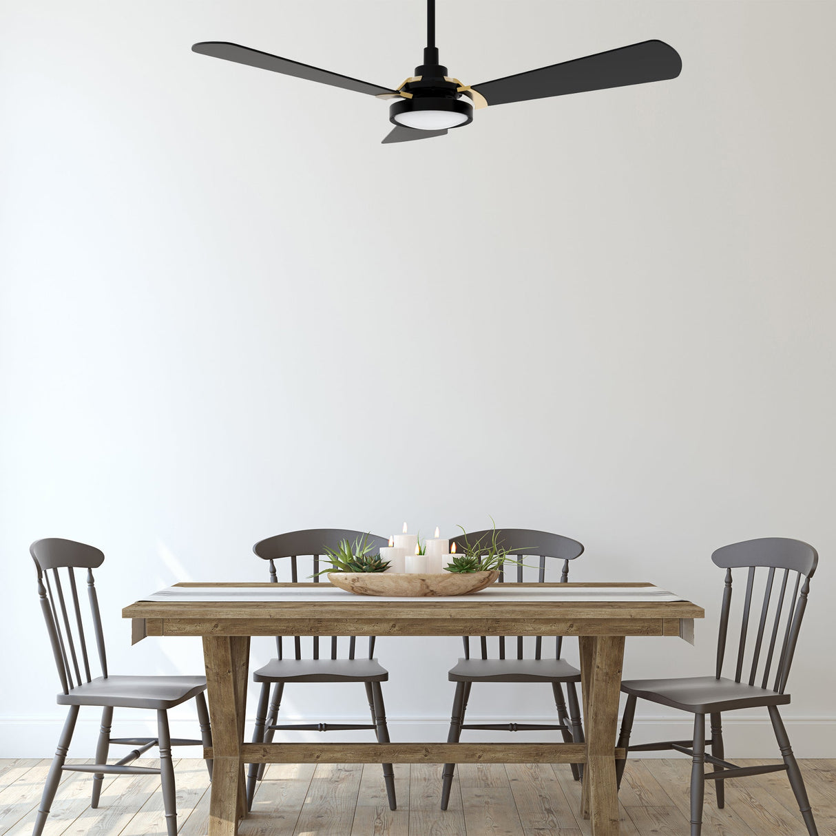 BRISA 52 In 3 Blade Smart Ceiling Fan With Integrated LED Lights With Google Home