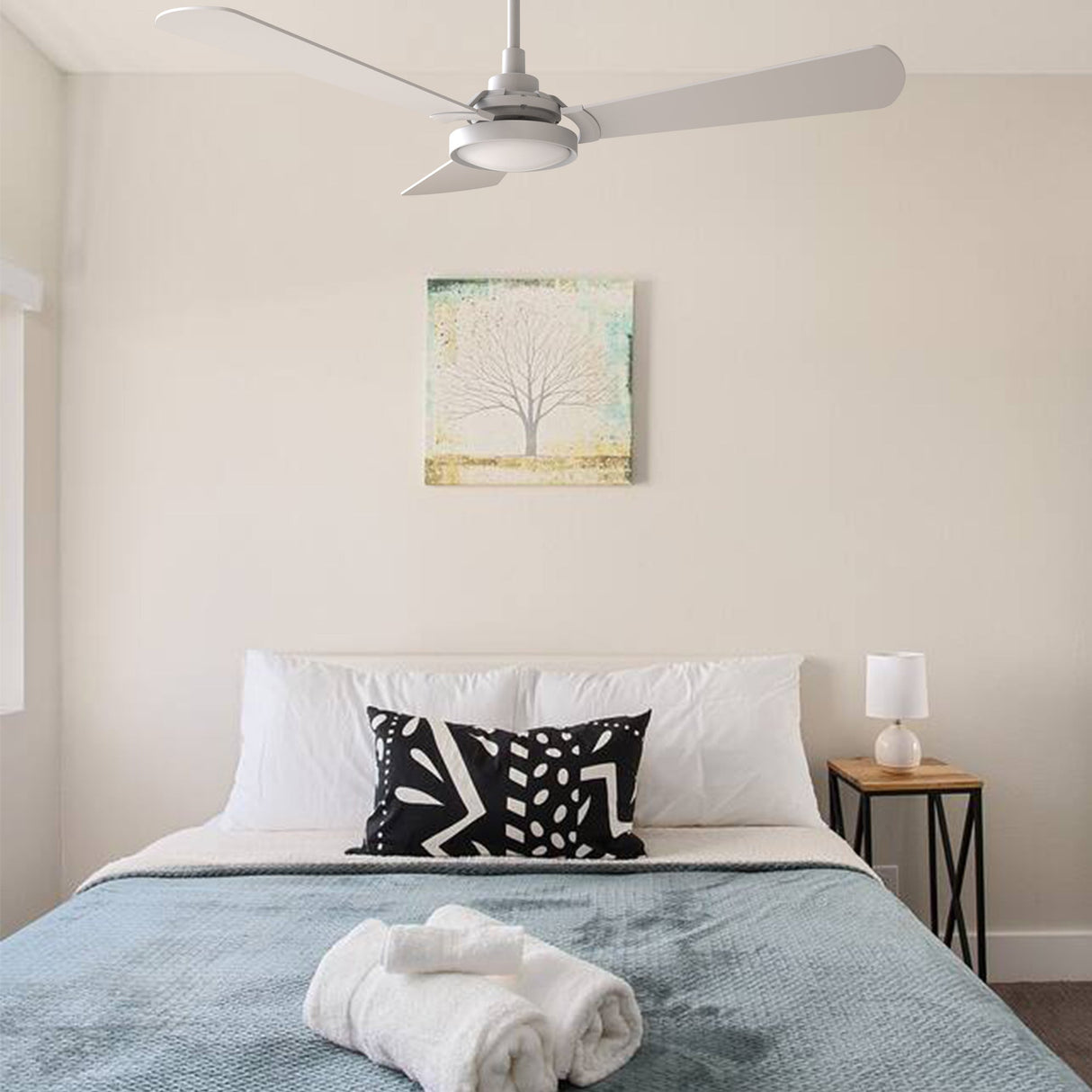 BRISA 52 In 3 Blade Smart Ceiling Fan With Integrated LED Lights With Google Home