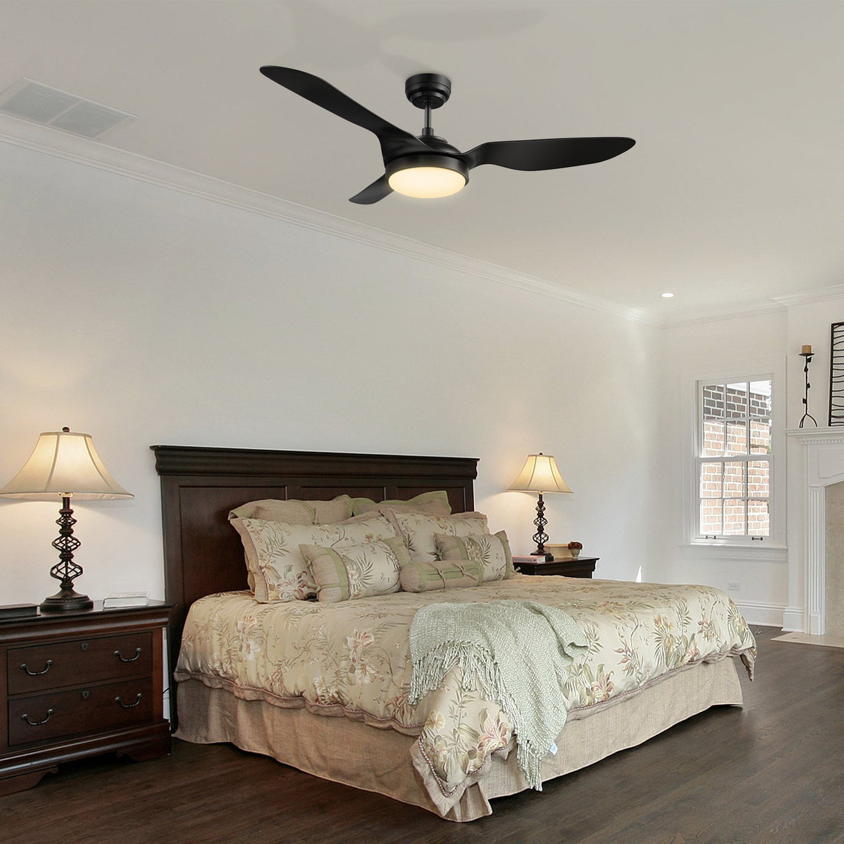 VENA 52 In 3 Blade Smart Ceiling Fan With Integrated LED Lights With Google Home
