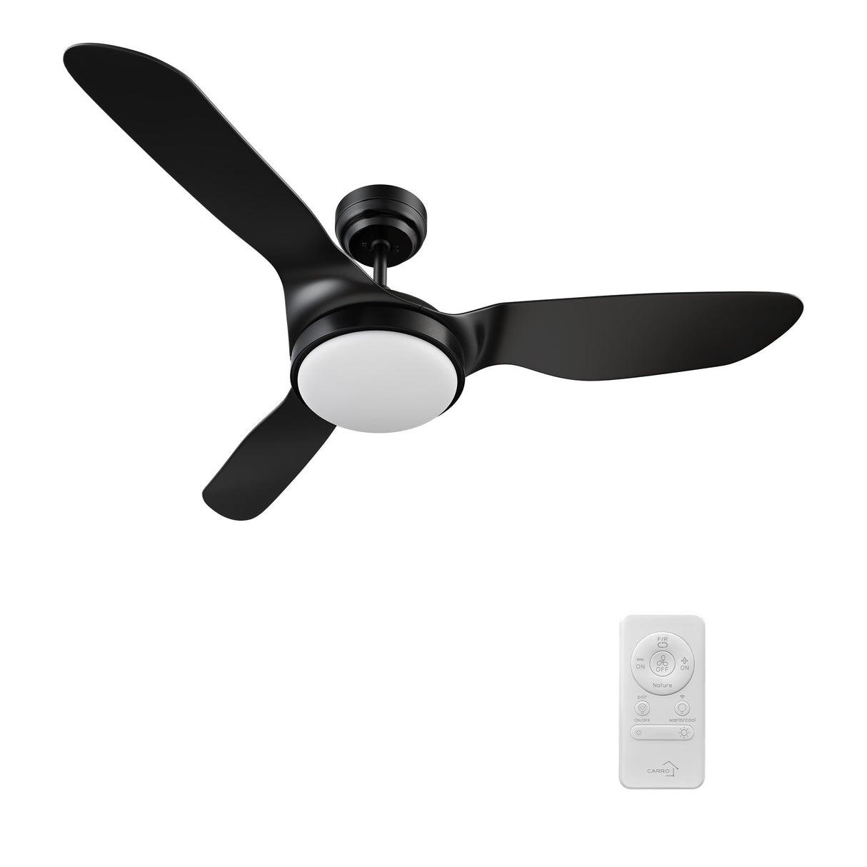 VENA 52 In 3 Blade Smart Ceiling Fan With Integrated LED Lights With Google Home