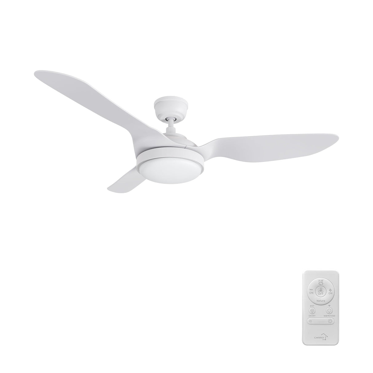 VENA 52 In 3 Blade Smart Ceiling Fan With Integrated LED Lights With Google Home