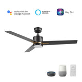 MONTGOMERY 52 In 3 Blade Smart Ceiling Fan With Integrated LED Lights With Google Home