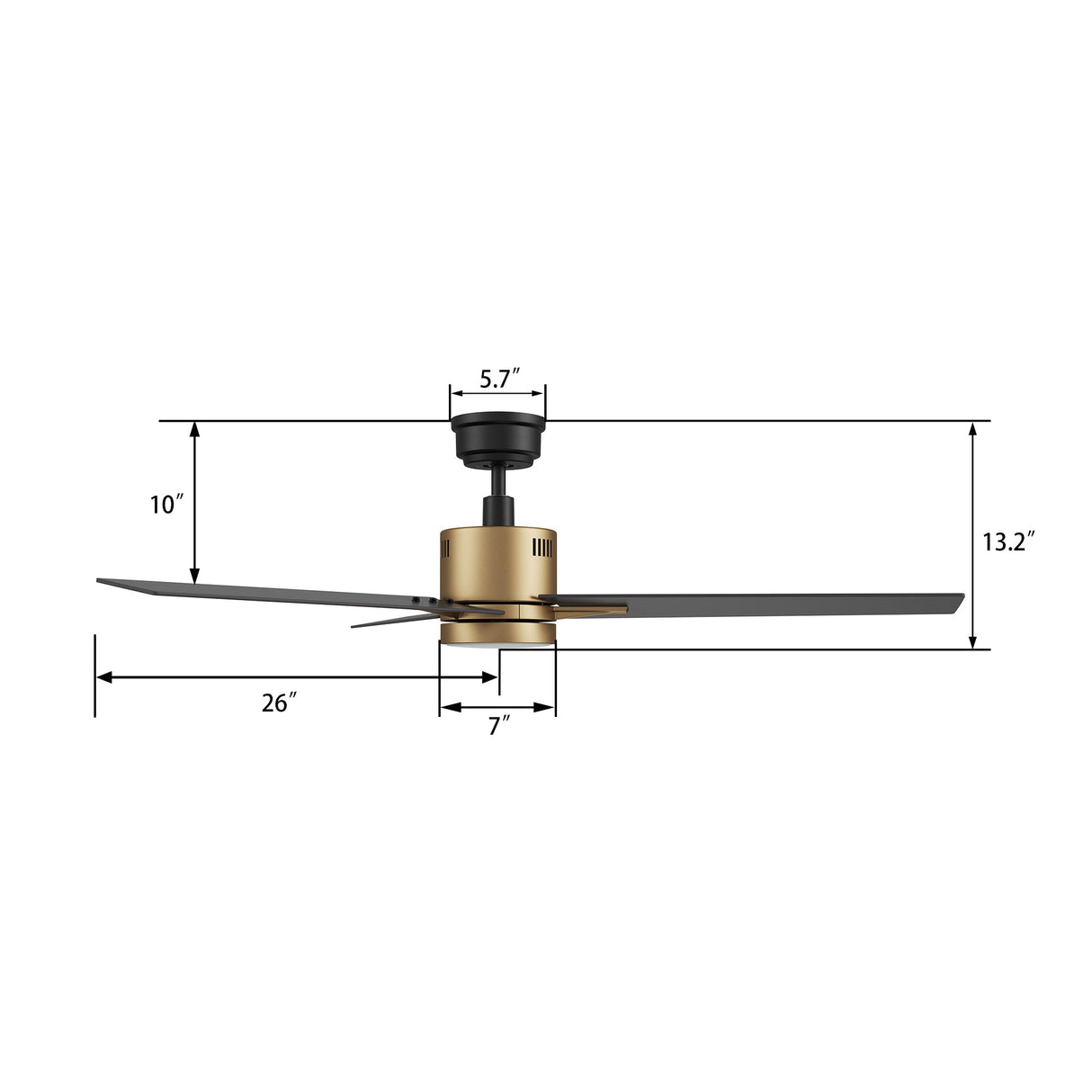 MONTGOMERY 52 In 3 Blade Smart Ceiling Fan With Integrated LED Lights With Google Home