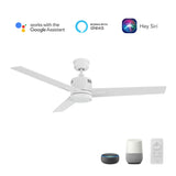 MONTGOMERY 52 In 3 Blade Smart Ceiling Fan With Integrated LED Lights With Google Home