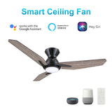 CALEN 52 In 3 Blade Smart Ceiling Fan With Integrated LED Lights With Google Home