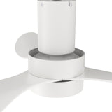 Aurora 52 Inch 3 Blade Flush Mount Smart Ceiling Fan With Led Light Kit Remote White White