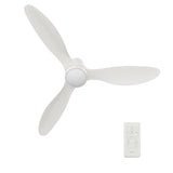 Aurora 52 Inch 3 Blade Flush Mount Smart Ceiling Fan With Led Light Kit Remote White White