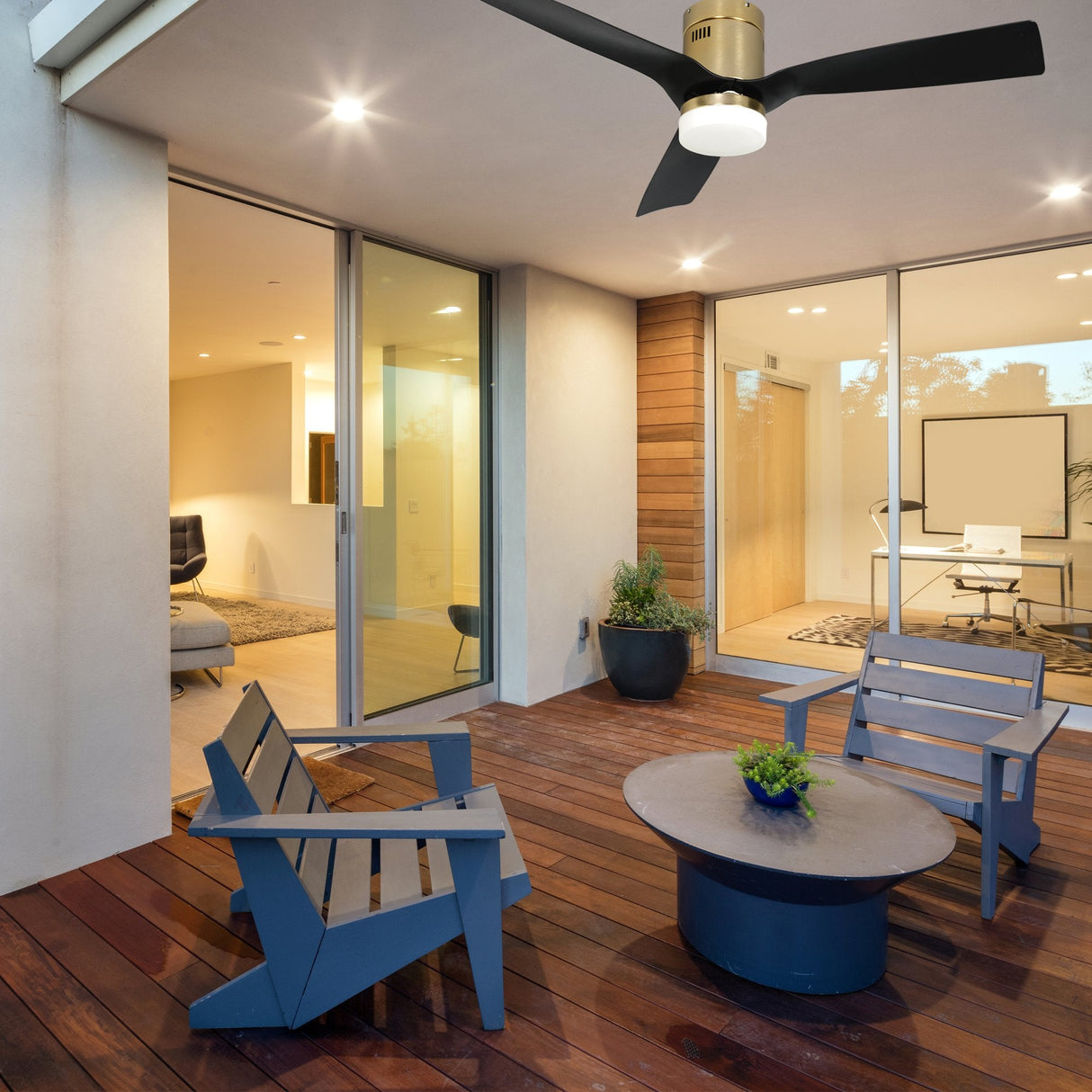 SPEZIA 52 In 3 Blade Smart Ceiling Fan With Integrated LED Lights With Google Home