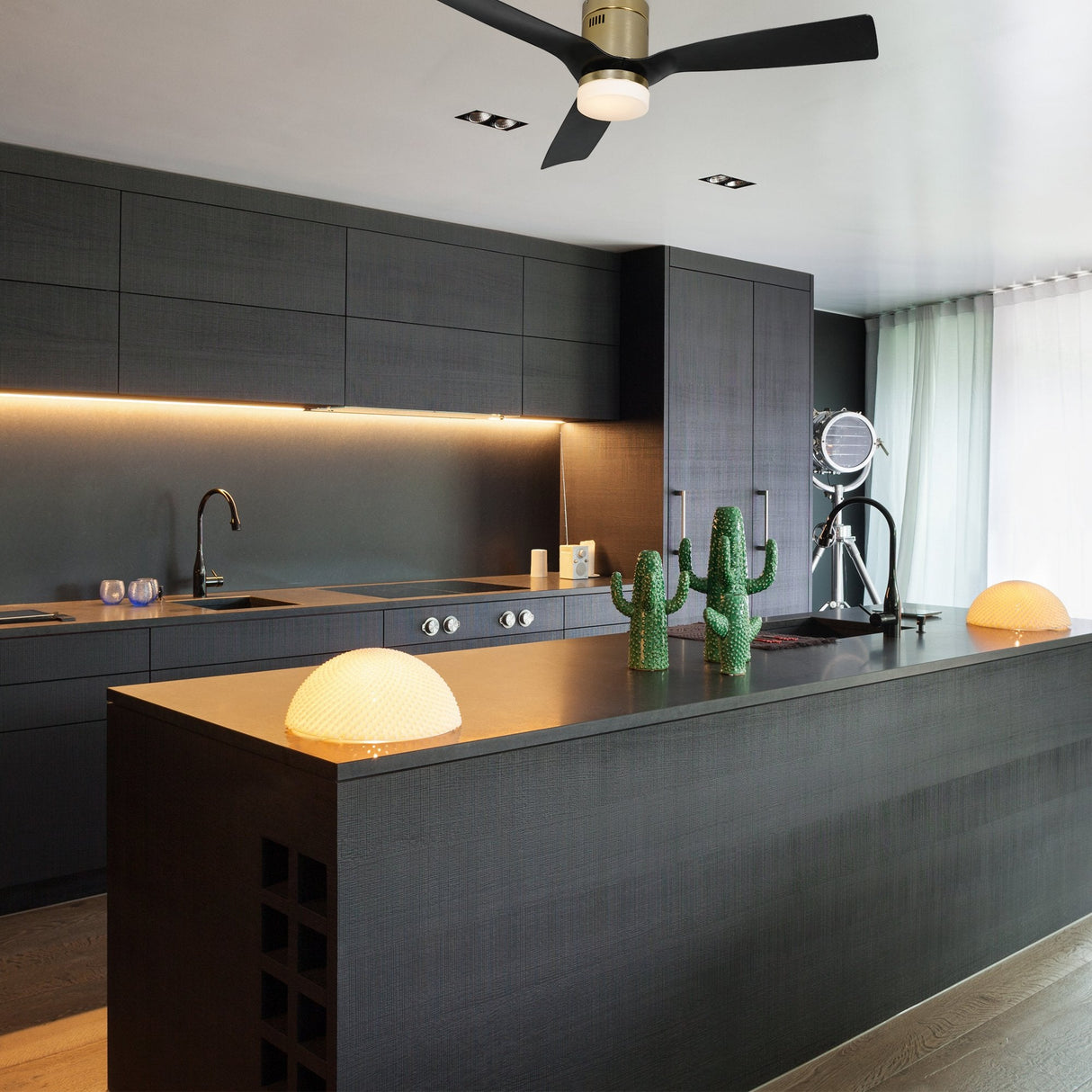 SPEZIA 52 In 3 Blade Smart Ceiling Fan With Integrated LED Lights With Google Home