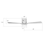 SPEZIA 52 In 3 Blade Smart Ceiling Fan With Integrated LED Lights With Google Home