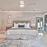 Spezia 52 Inch 3 Blade Flush Mount Smart Ceiling Fan With Led Light Kit Remote White Bamboo Wood