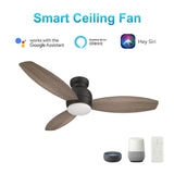 TRENTO 52 In 3 Blade Smart Ceiling Fan With Integrated LED Lights With Google Home