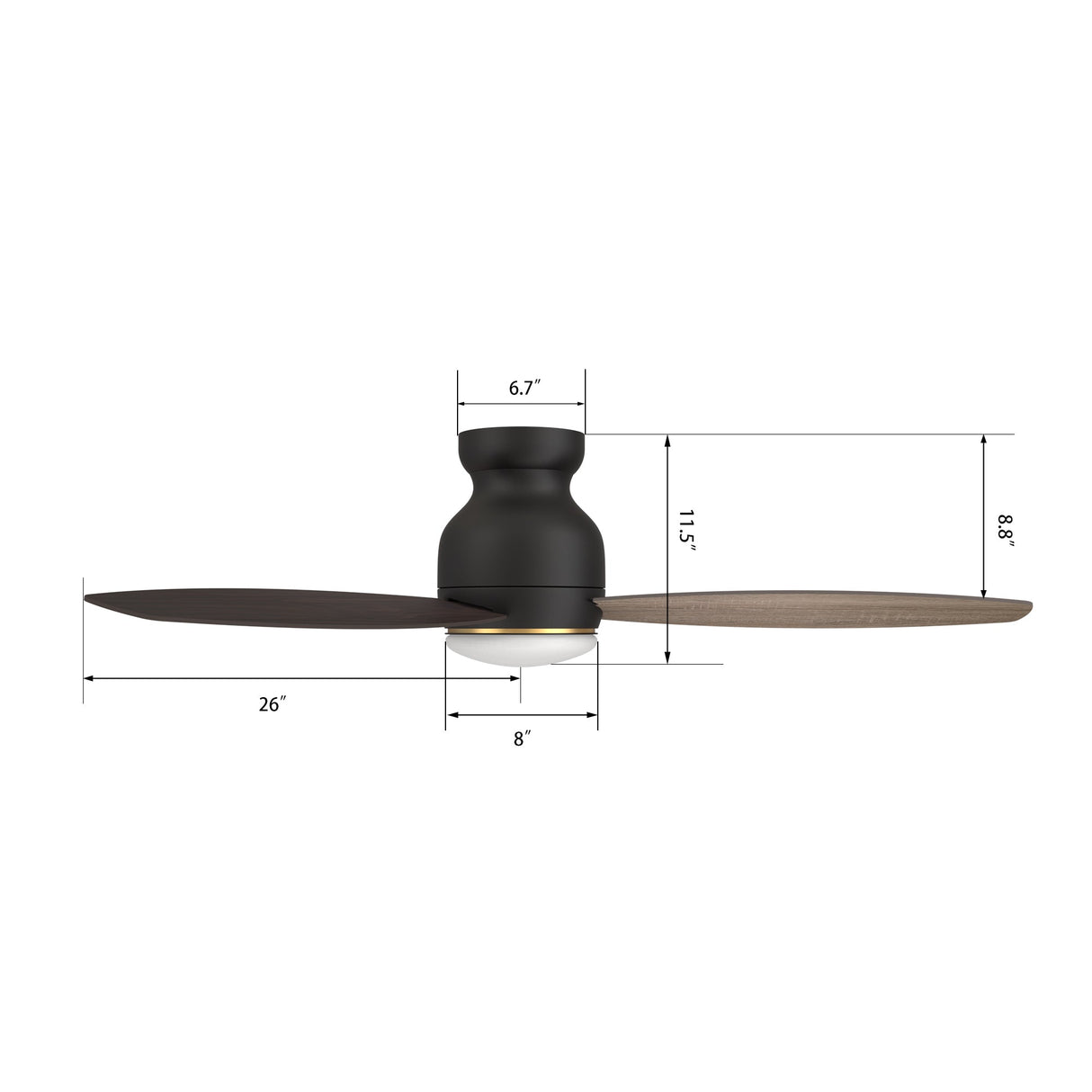TRENTO 52 In 3 Blade Smart Ceiling Fan With Integrated LED Lights With Google Home