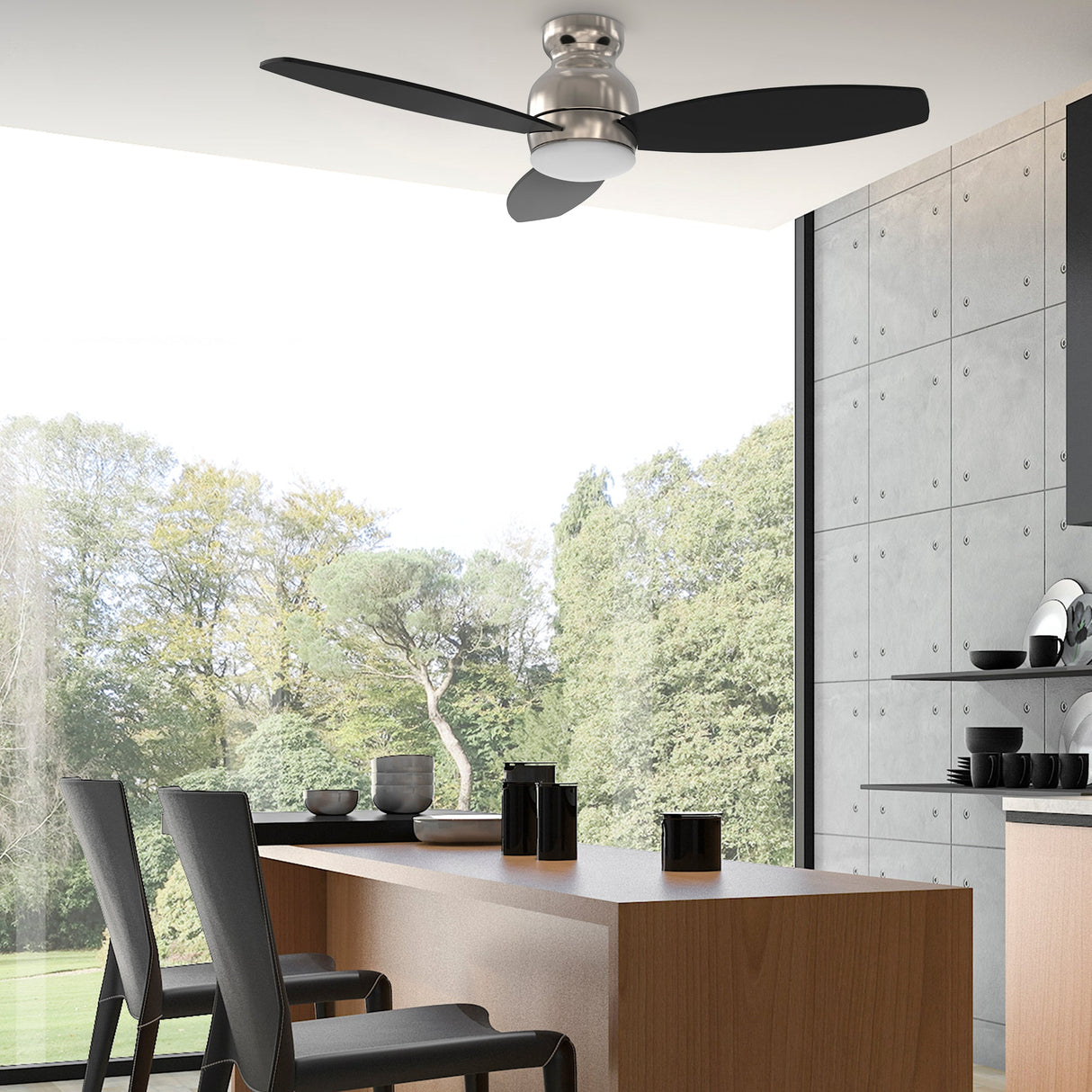 TRENTO 52 In 3 Blade Smart Ceiling Fan With Integrated LED Lights With Google Home