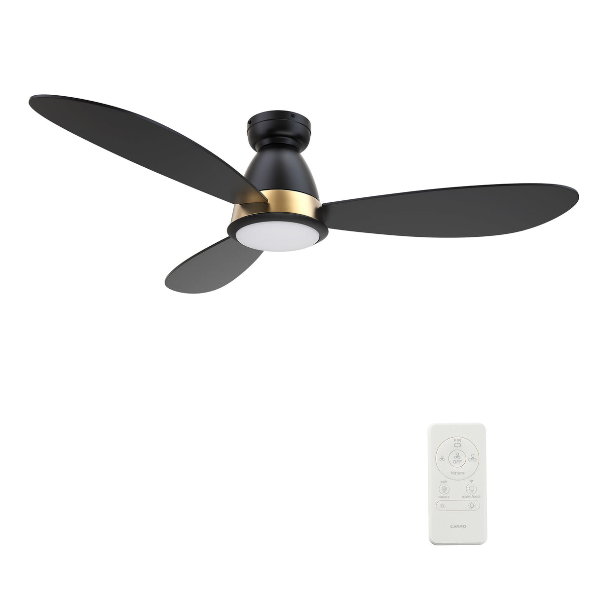 YORK 52 inch 3-Blade Flush Mount Smart Ceiling Fan with LED Light & Remote
