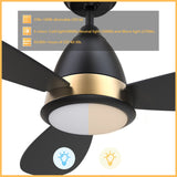 YORK 52 In 3 Blade Smart Ceiling Fan With Integrated LED Lights With Google Home