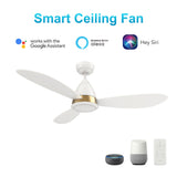 YORK 52 In 3 Blade Smart Ceiling Fan With Integrated LED Lights With Google Home