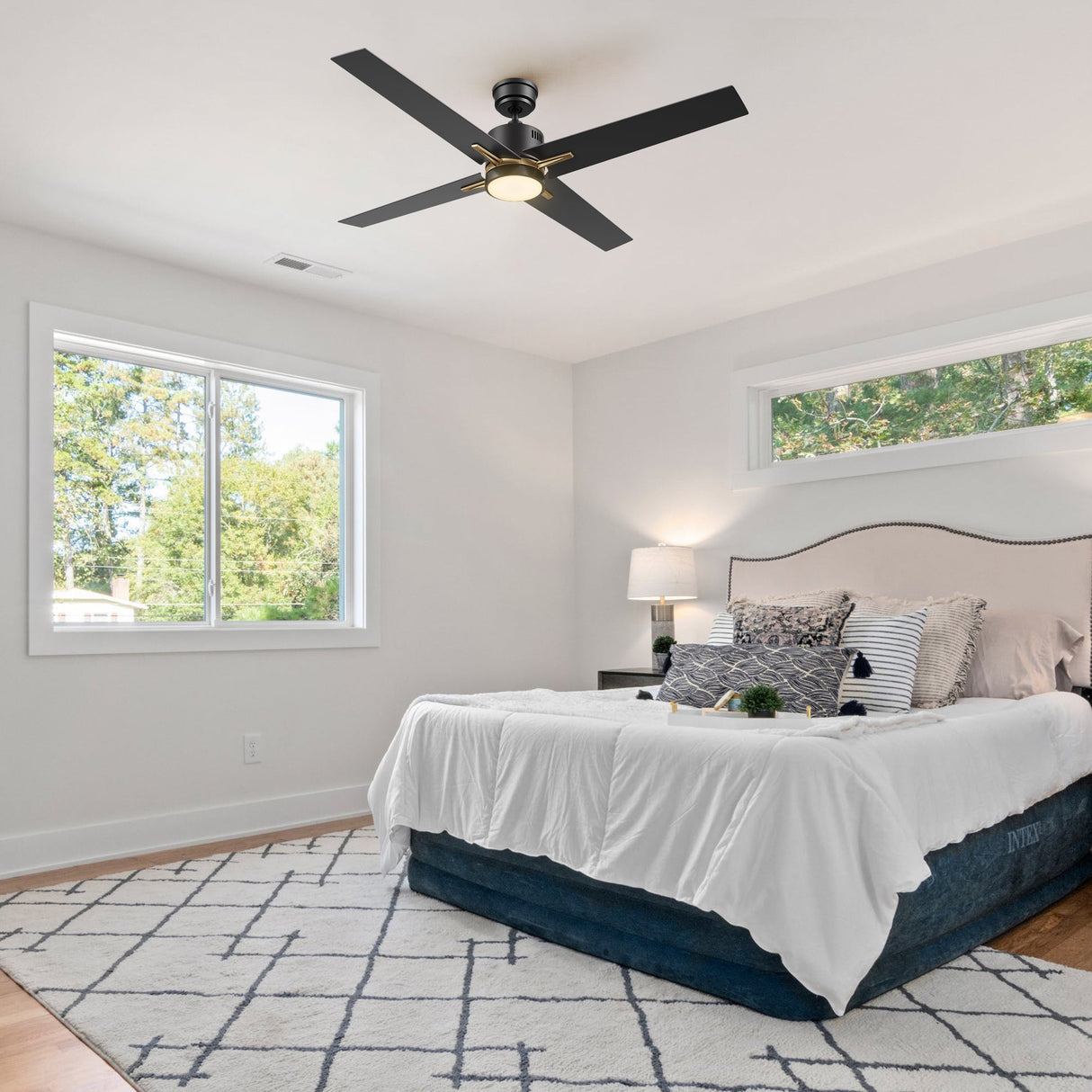 MONTGOMERY 52 In 4 Blade Smart Ceiling Fan With Integrated LED Lights With Google Home