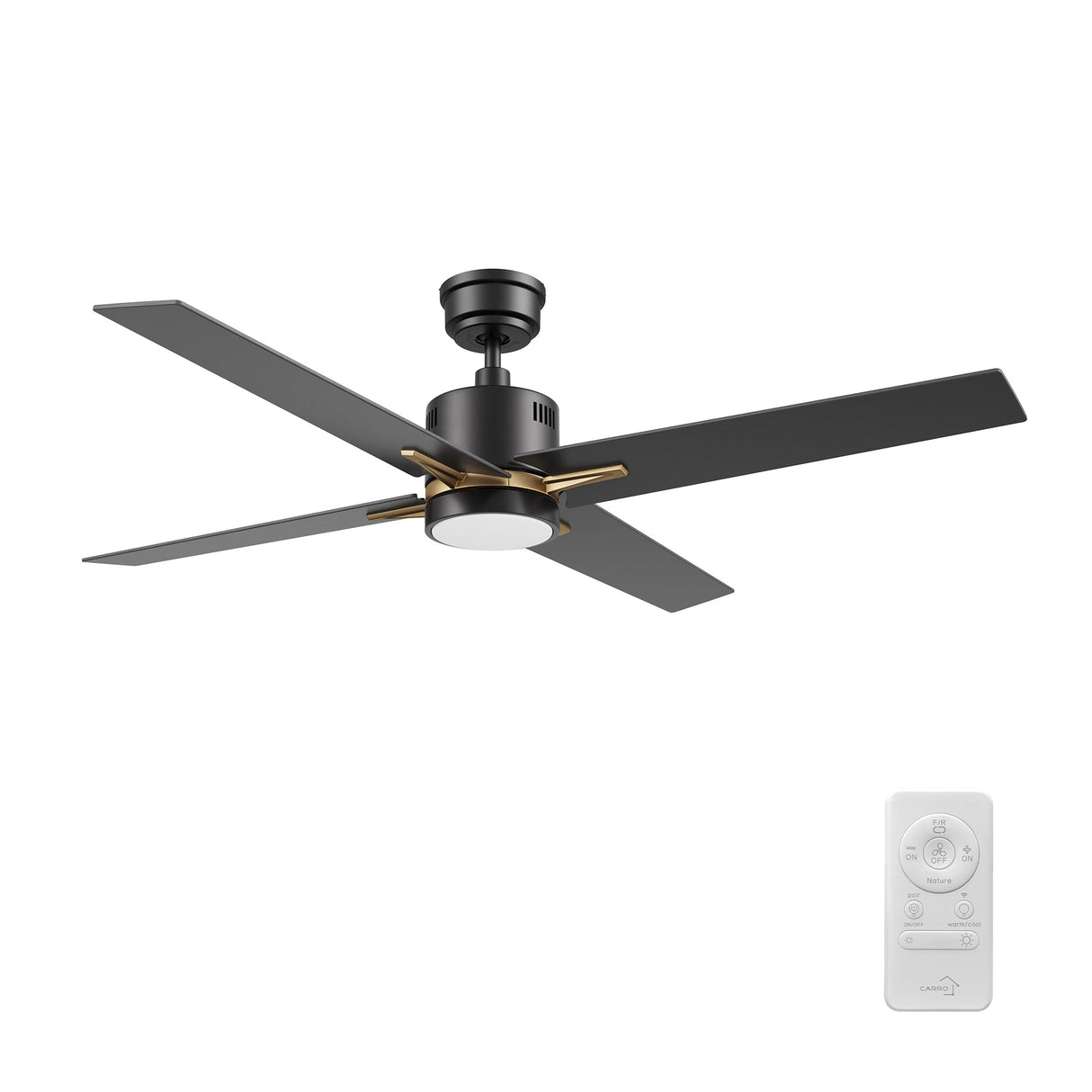 MONTGOMERY 52 In 4 Blade Smart Ceiling Fan With Integrated LED Lights With Google Home