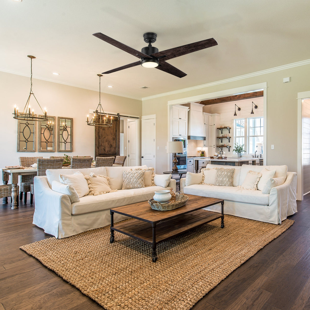 MONTGOMERY 52 In 4 Blade Smart Ceiling Fan With Integrated LED Lights With Google Home