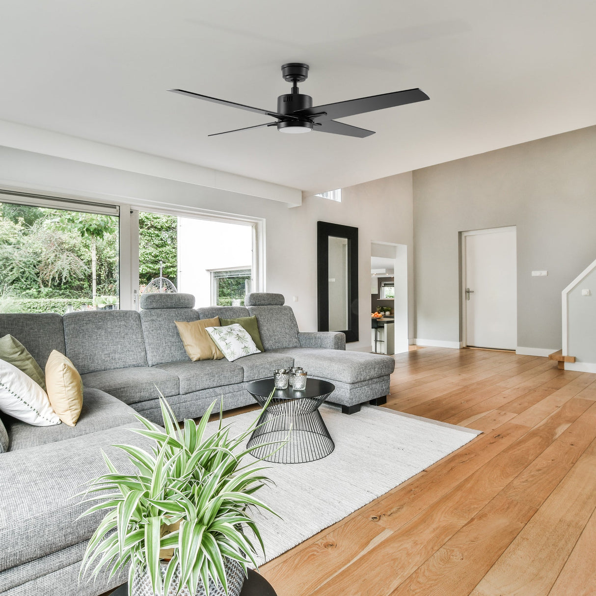 MONTGOMERY 52 In 4 Blade Smart Ceiling Fan With Integrated LED Lights With Google Home