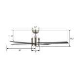 MONTGOMERY 52 In 4 Blade Smart Ceiling Fan With Integrated LED Lights With Google Home