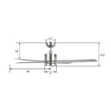 MONTGOMERY 52 In 4 Blade Smart Ceiling Fan With Integrated LED Lights With Google Home