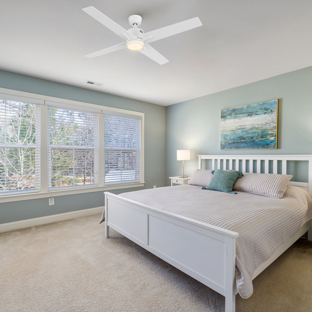 MONTGOMERY 52 In 4 Blade Smart Ceiling Fan With Integrated LED Lights With Google Home