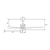 MONTGOMERY 52 In 4 Blade Smart Ceiling Fan With Integrated LED Lights With Google Home